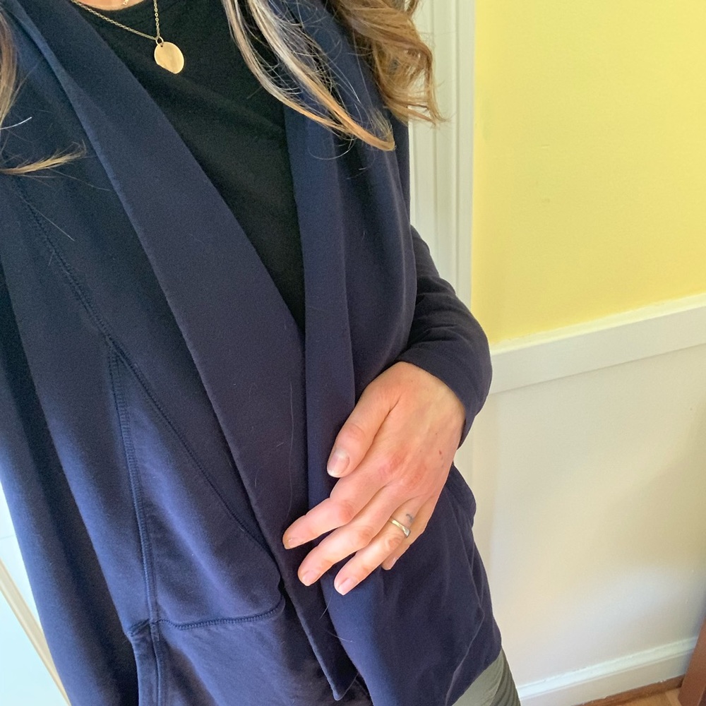 Navy active wear cardigan